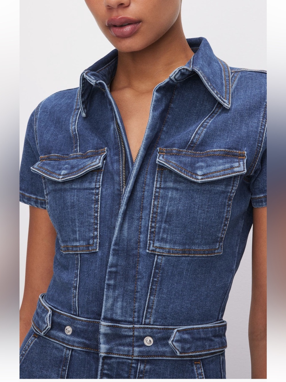 NWT Good American Fit For Success Denim Jumpsuit Sz XS - Picture 4 of 10
